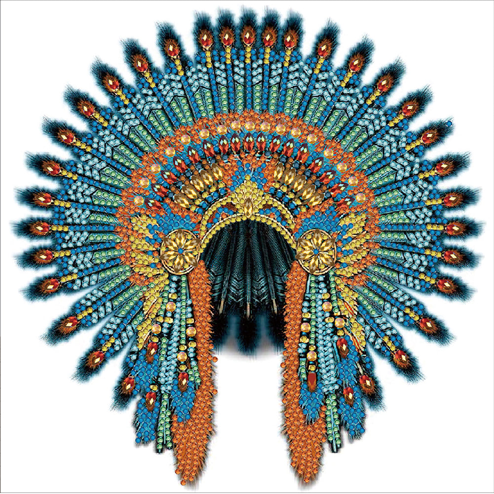 Native American War Hat-O630*30cm(canvas) -special shaped drill diamond painting