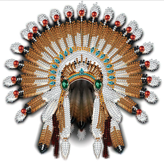 Native American War Hat - Special Shaped Drill Diamond Painting 30*30CM