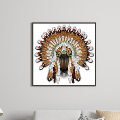 Native American War Hat - Special Shaped Drill Diamond Painting 30*30CM