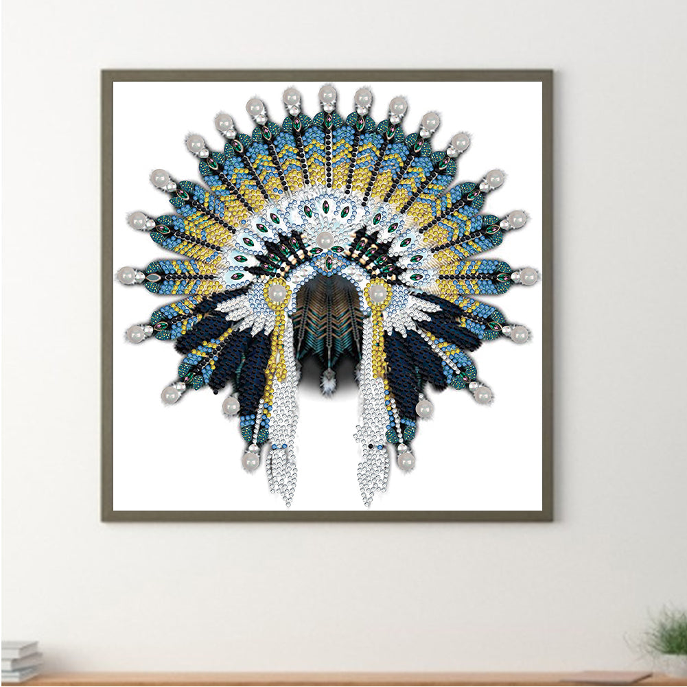 Native American War Hat - Special Shaped Drill Diamond Painting 30*30CM
