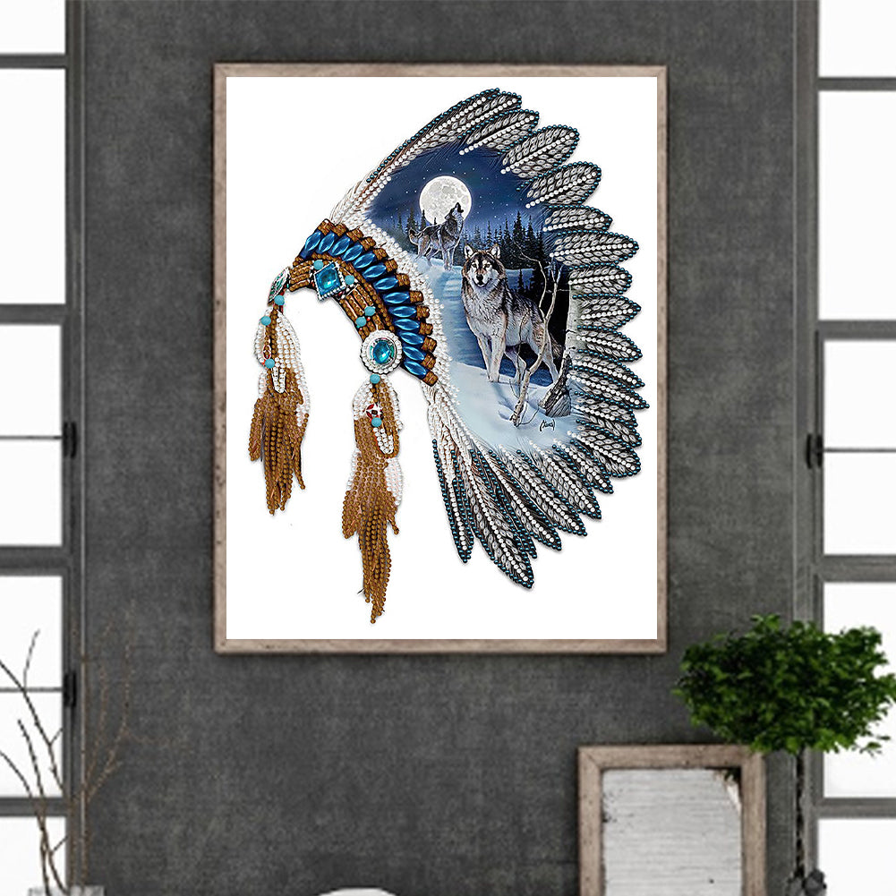 Indian Style Headgear - Special Shaped Drill Diamond Painting 30*40CM