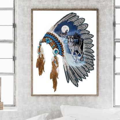 Indian Style Headgear - Special Shaped Drill Diamond Painting 30*40CM