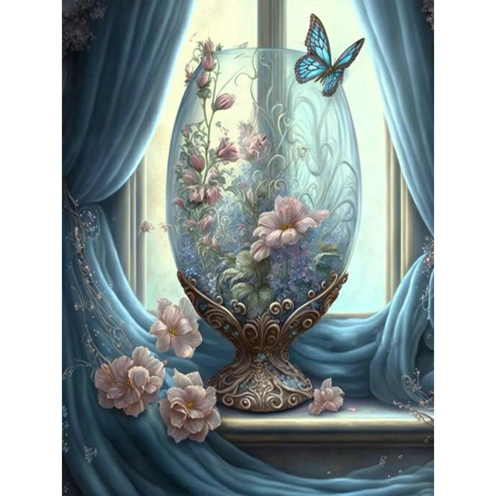 Flower Vase - Full Round Drill Diamond Painting 30*40CM