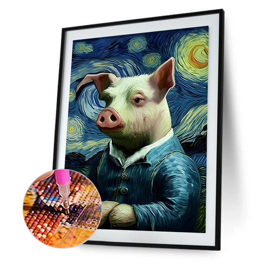 Star Pig 30*40Ccm(canvas) full round drill diamond painting