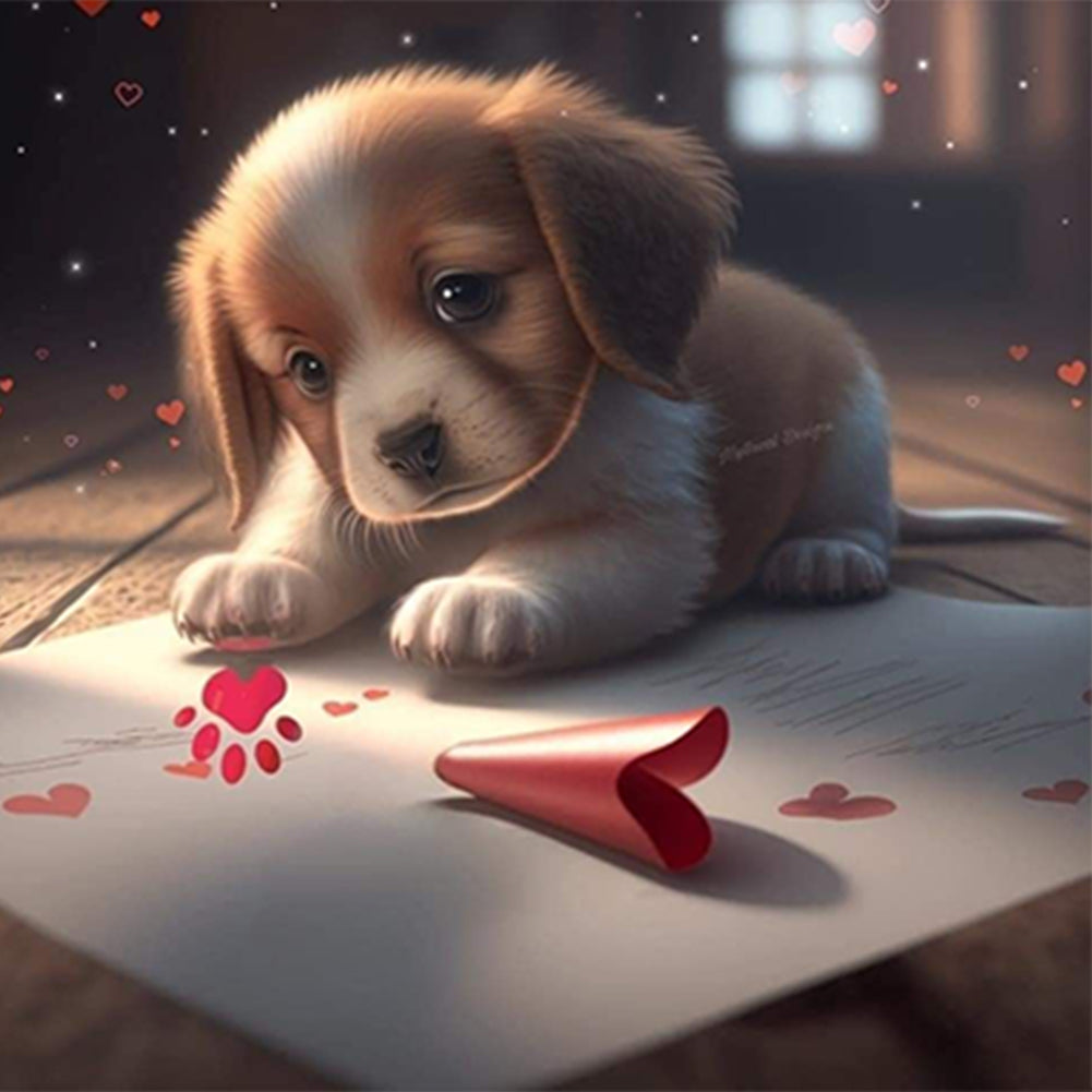 Drawing Puppy-O630*30cm(canvas) full-round drill diamond painting