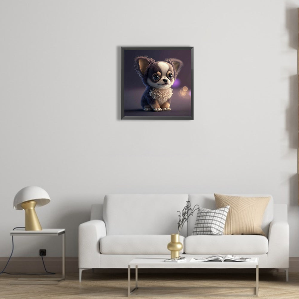 Cute Puppy 30*30Ccm(canvas) full round drill diamond painting