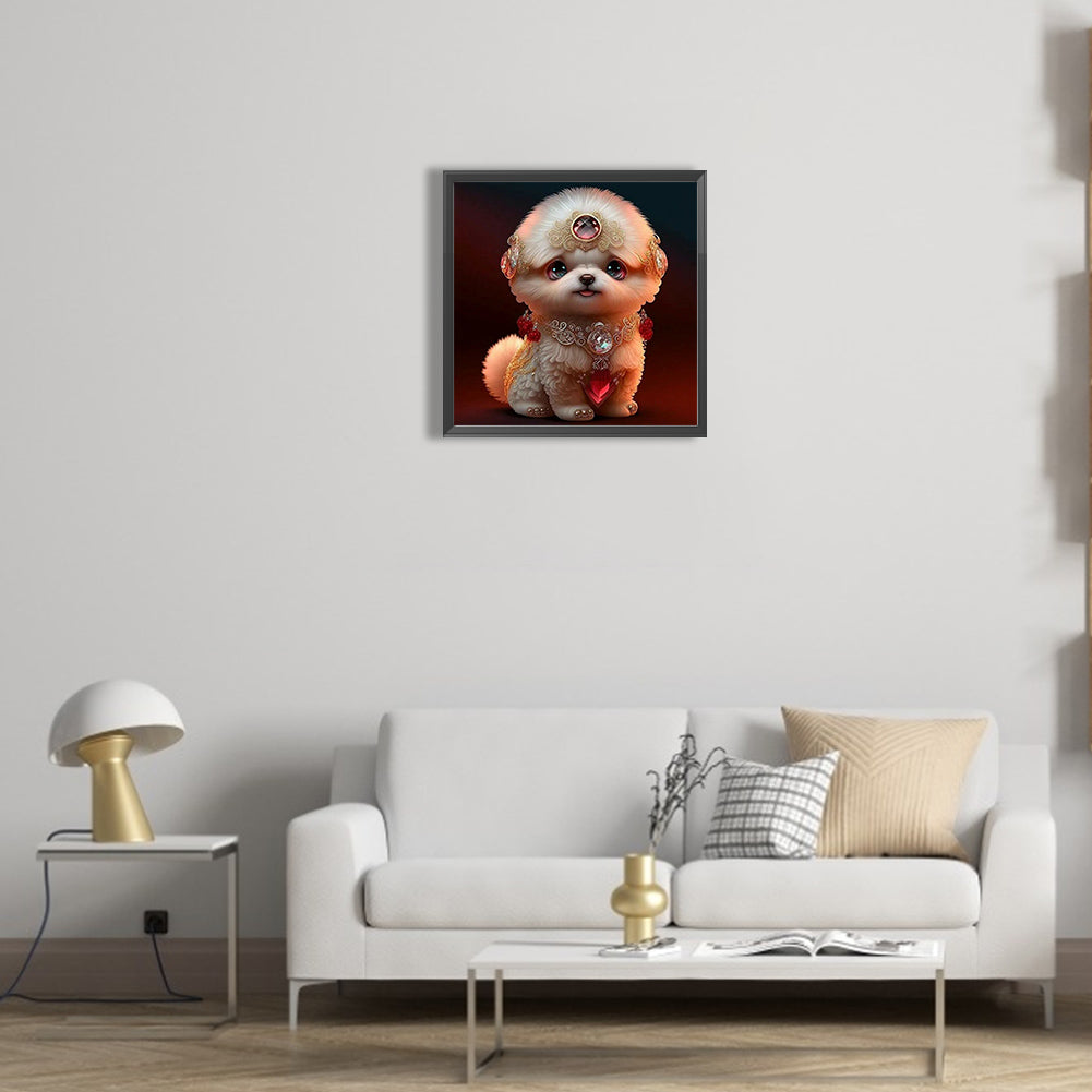 Cute Puppy 30*30Ccm(canvas) full round drill diamond painting