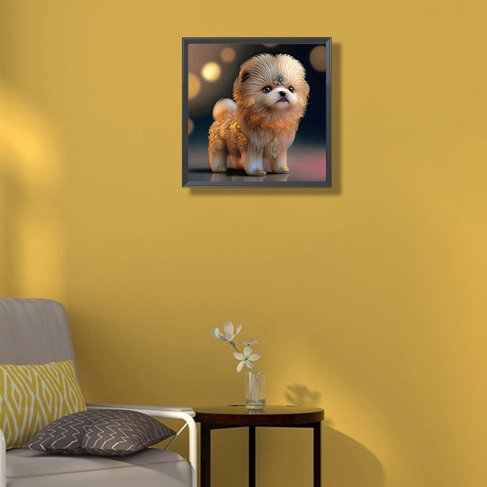 Cute Puppy 30*30Ccm(canvas) full round drill diamond painting