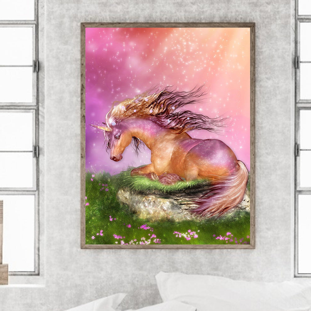 Glowing Horse 30*40Ccm(canvas) full round drill diamond painting