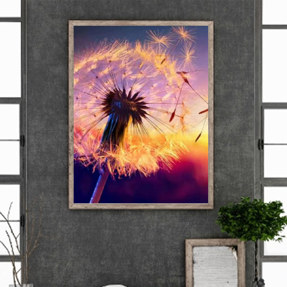 Sunset With Dandelions-O630*40cm(canvas) full-round drill diamond painting