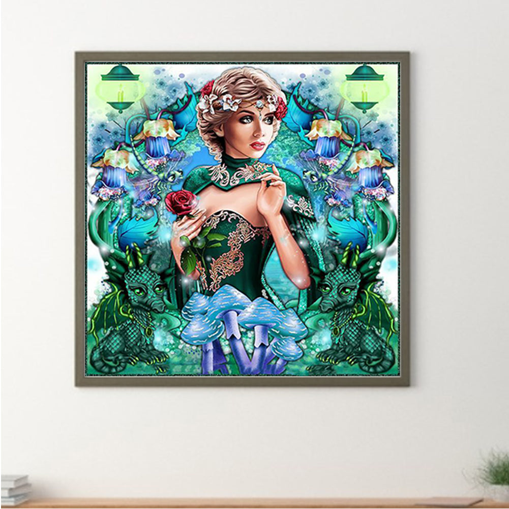 Melinda And Dragon 30*30Ccm(canvas) full round drill diamond painting