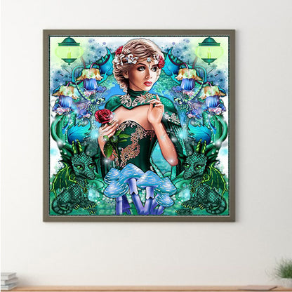Melinda And Dragon 30*30Ccm(canvas) full round drill diamond painting