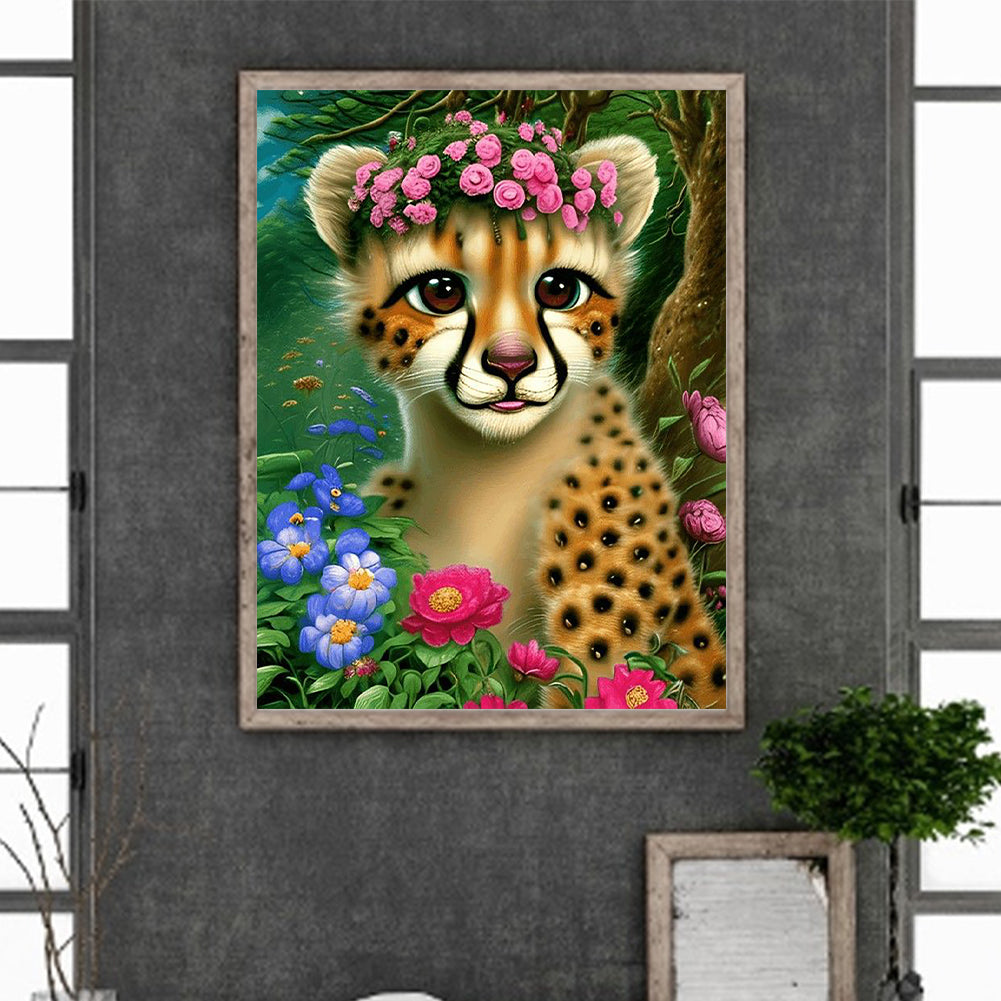 Leopard 30*40Ccm(canvas) full round drill diamond painting