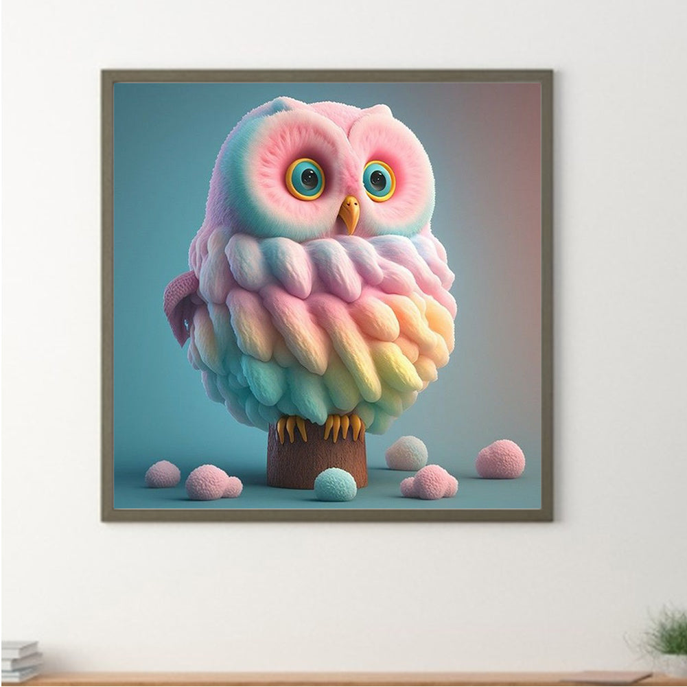 Owl Disguised As Ice Cream Yarn 30*30Ccm(canvas) full round drill diamond painting