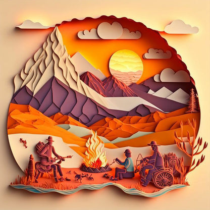 Twilight Campers Smoke 30*30Ccm(canvas) full round drill diamond painting