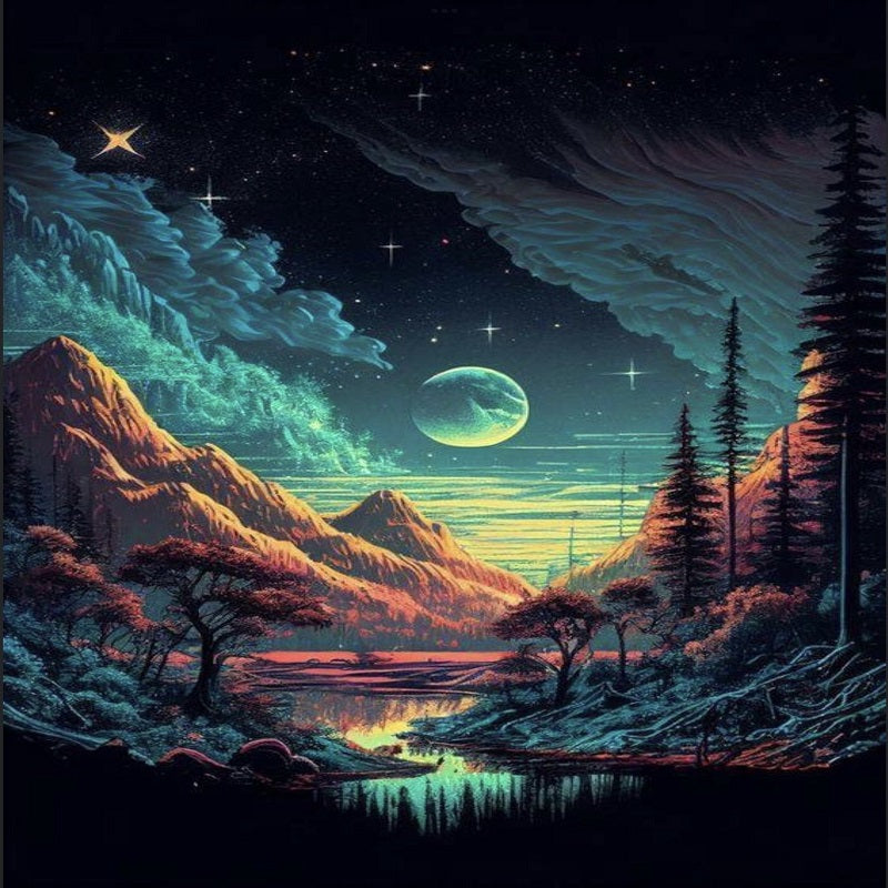 Night Forest - Full Round Drill Diamond Painting 40*60CM