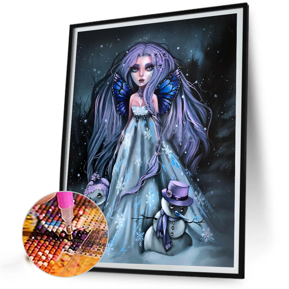 Dark Snow Maiden - Full Round Drill Diamond Painting 30*40CM