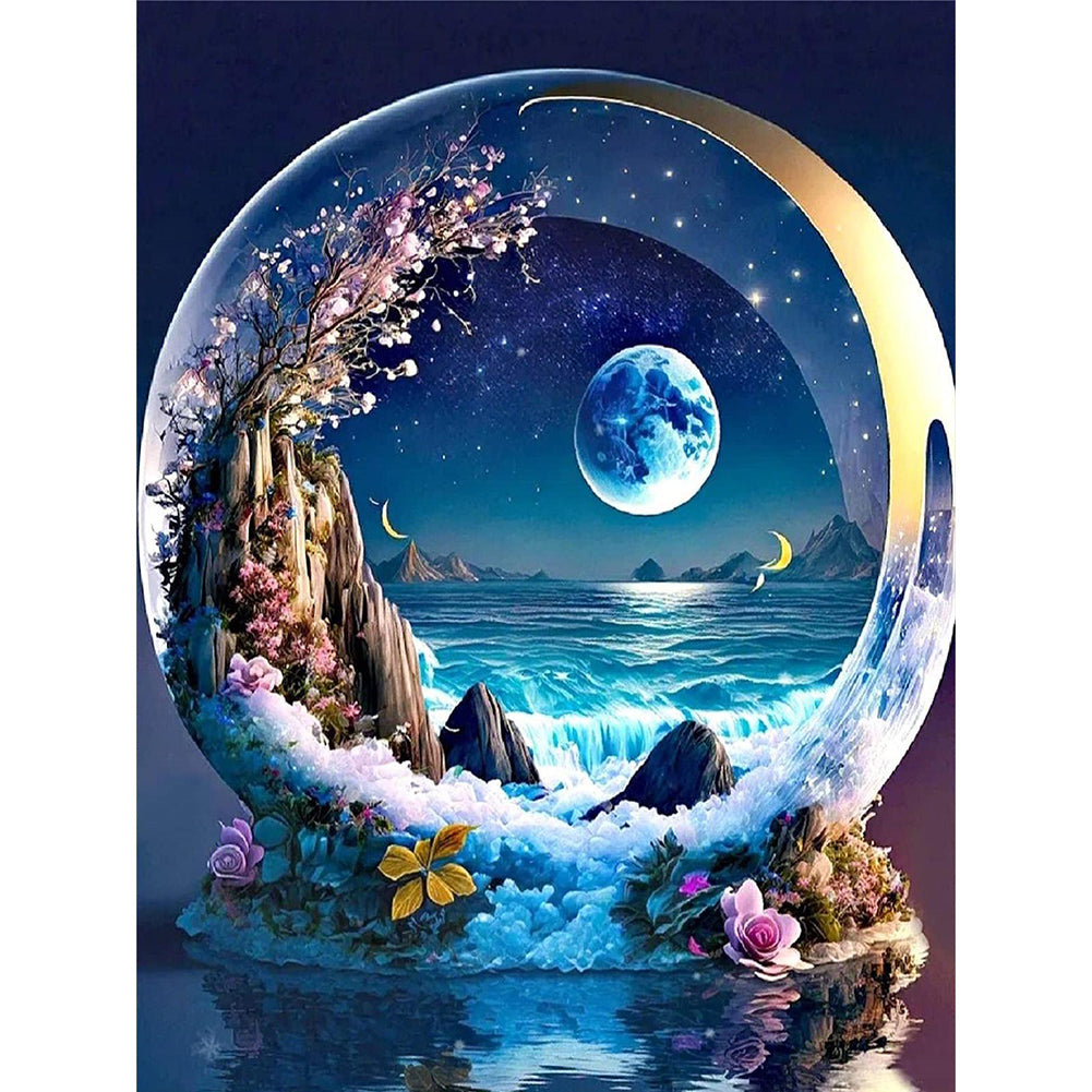 Crystal Night Scene 30*40Ccm(canvas) full round drill diamond painting