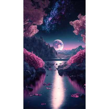 The Night Guided By The Sea Of Flowers 40*70Ccm(canvas) full round drill diamond painting