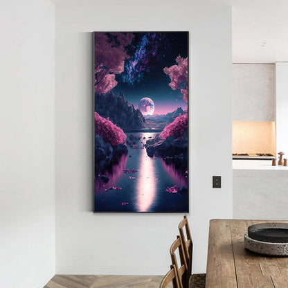 The Night Guided By The Sea Of Flowers 40*70Ccm(canvas) full round drill diamond painting