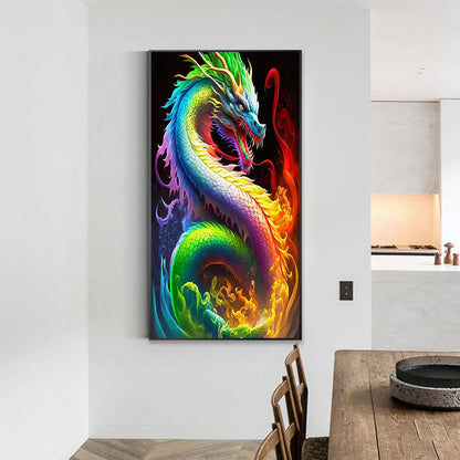 Colorful Dragon - Full Square Drill Diamond Painting 40*70CM