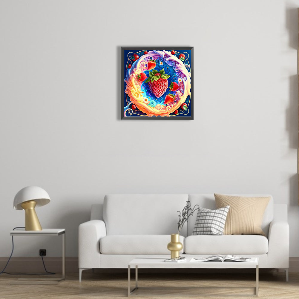 Milk Strawberry - Full Round Drill Diamond Painting 30*30CM