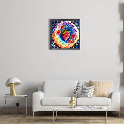 Milk Strawberry - Full Round Drill Diamond Painting 30*30CM
