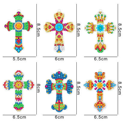 6pcs Diamond Painting Keychains Kit Handmade DIY Hanging Ornament (YSK127)