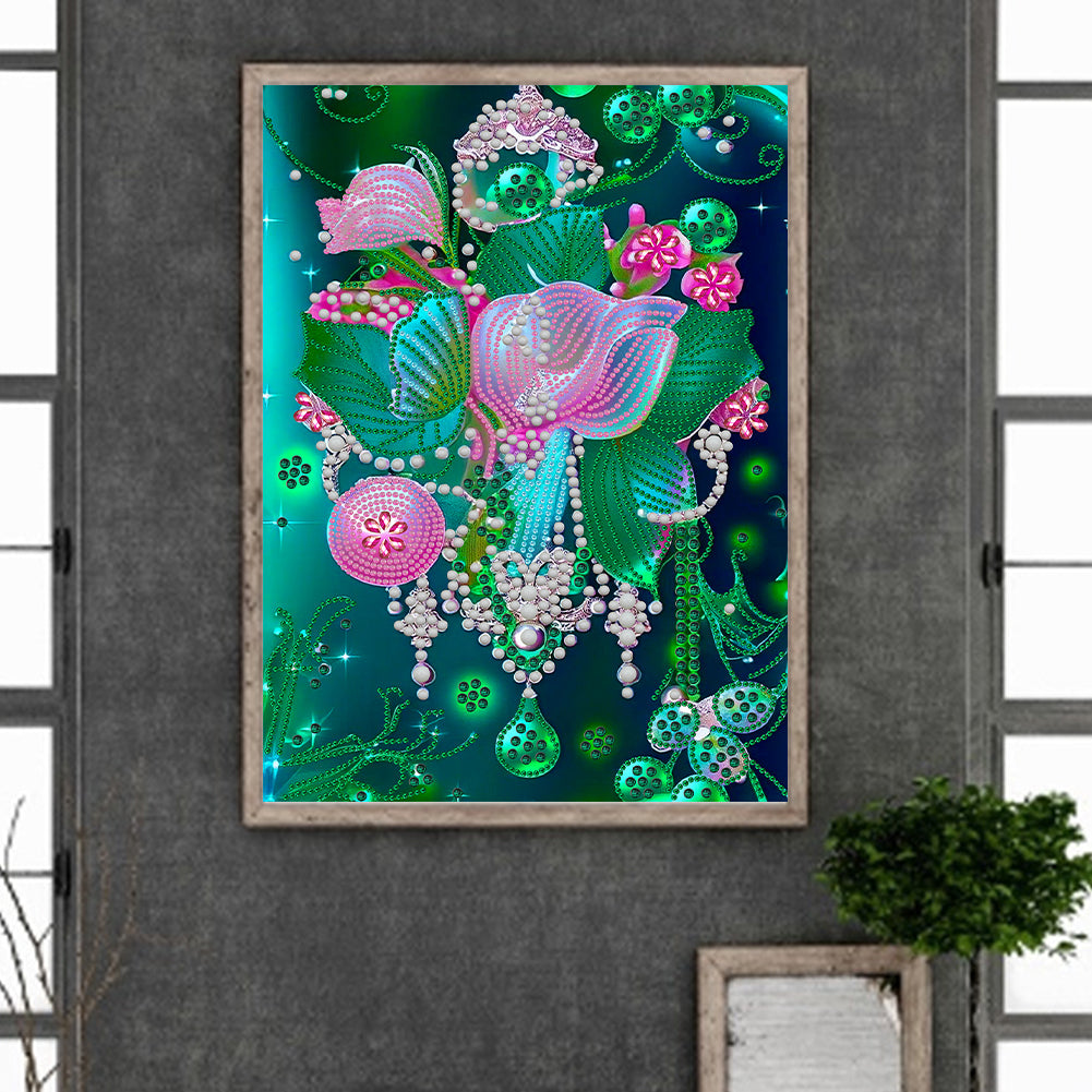 Jewelry Flower - Special Shaped Drill Diamond Painting 30*40CM