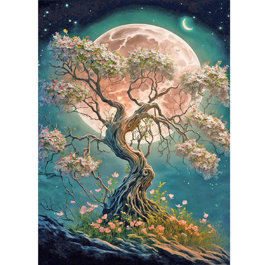 Moonlight Tree Of Life - Full Round Drill Diamond Painting 30*40CM