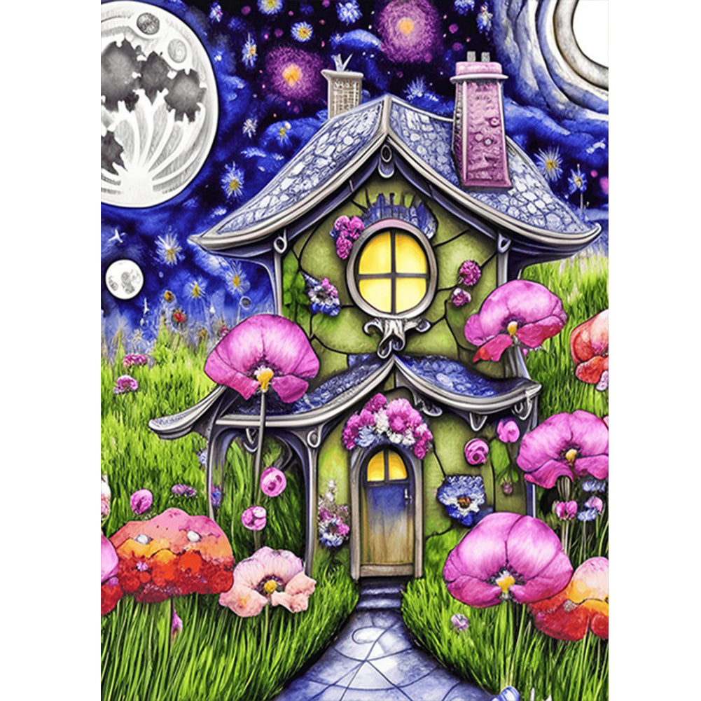 House At Night - Full Square Drill Diamond Painting 45*60CM