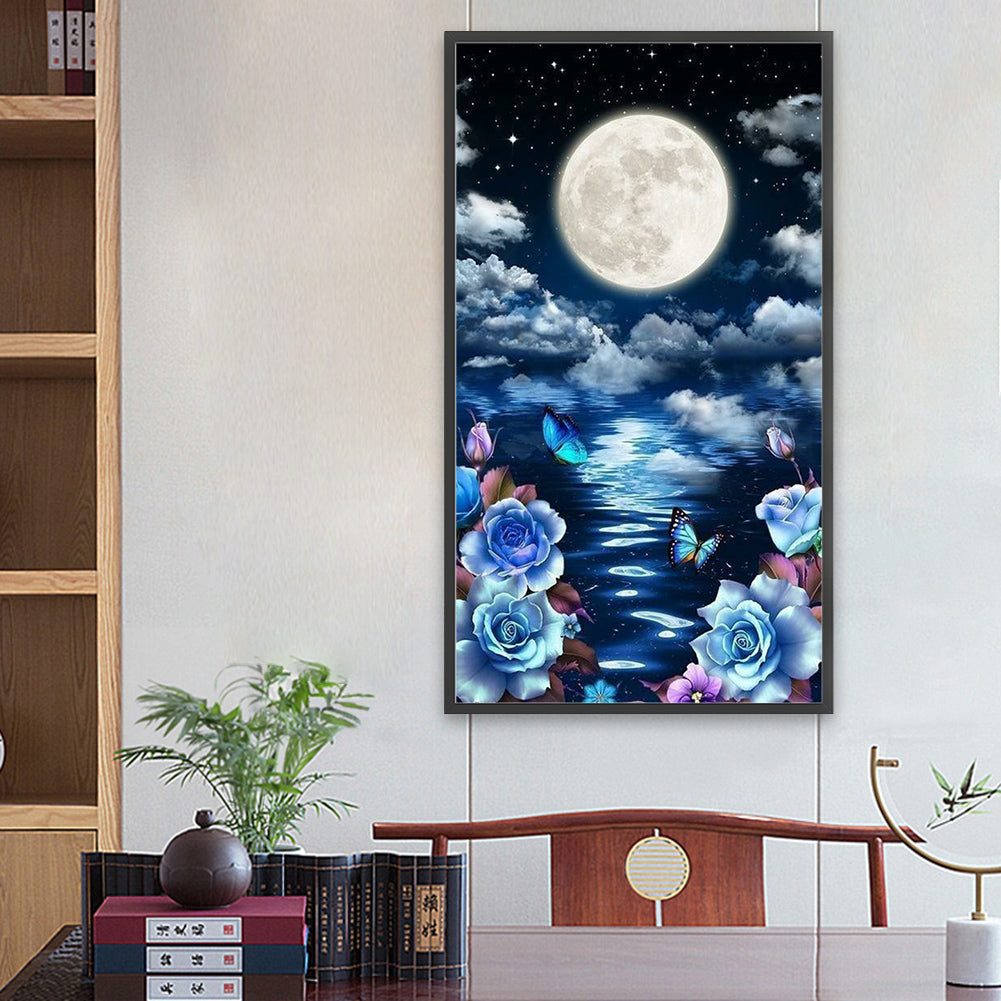 Moonlight Butterfly - Full Round Drill Diamond Painting 40*70CM