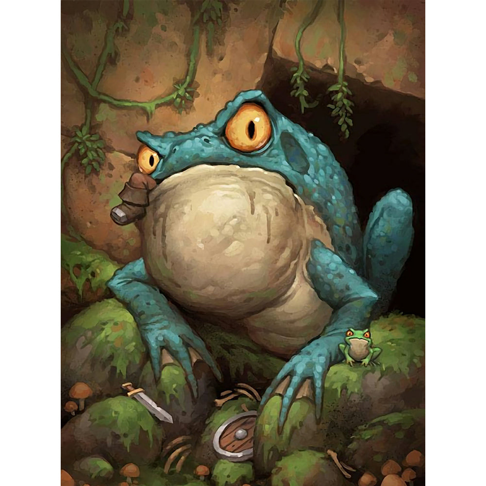 Ferocious Dining Frog - Full Round Drill Diamond Painting 30*40CM