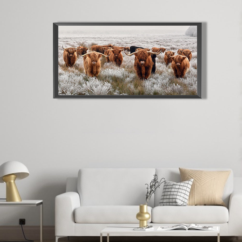 Highland Yak - Full Round Drill Diamond Painting 80*40CM