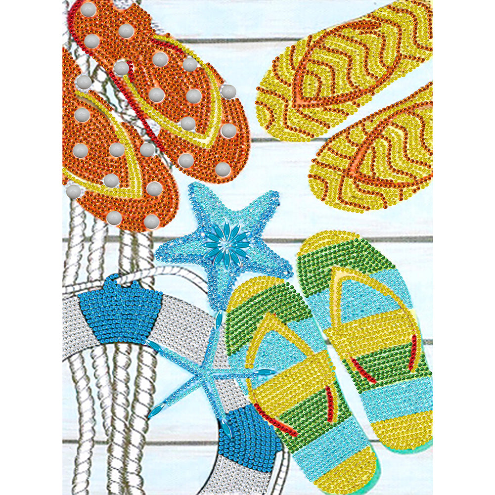 Summer Slippers - Special Shaped Drill Diamond Painting 30*40CM