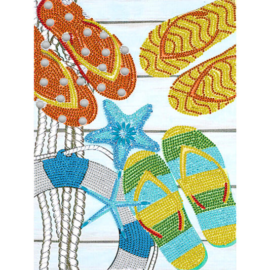 Summer Slippers - Special Shaped Drill Diamond Painting 30*40CM