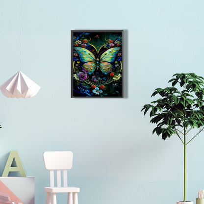 Flowers And Butterflies - Full Round Drill Diamond Painting 30*40CM