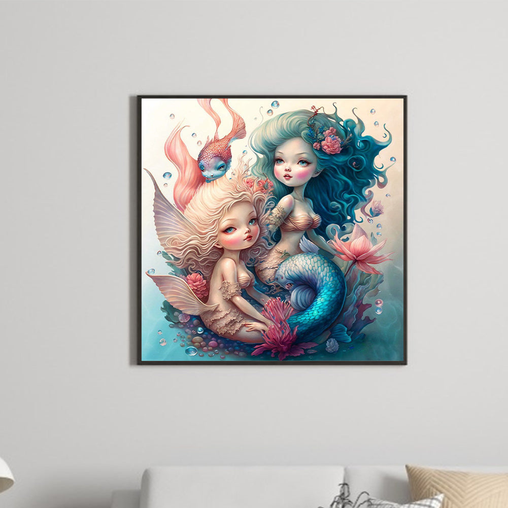 Mermaid Sisters - Full Square Drill Diamond Painting 40*40CM