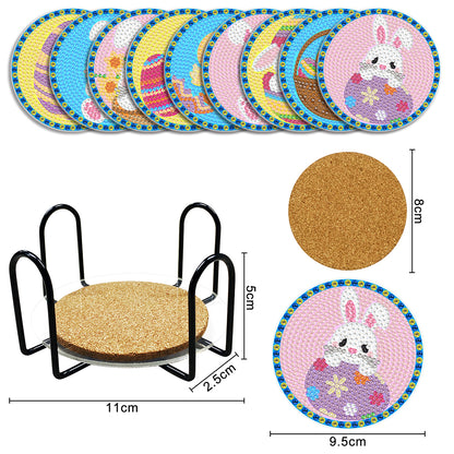 DIY Crystal Drink Coasters Reusable Creative with Holder for Tabletop Protection