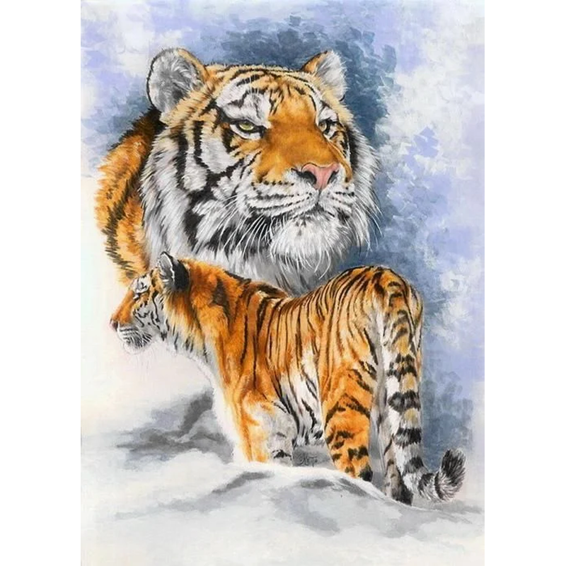 Ferocious Tiger - Full Round Drill Diamond Painting 30*40CM