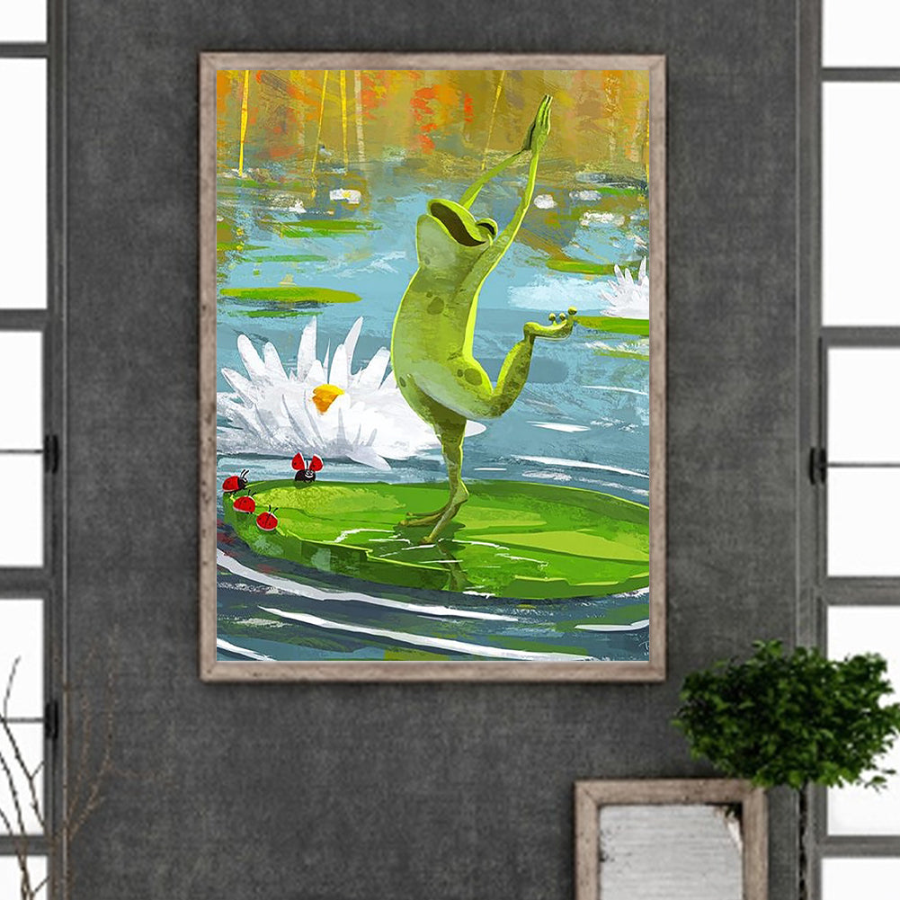 Frog Dancing In The Pool - Full Round Drill Diamond Painting 30*40CM