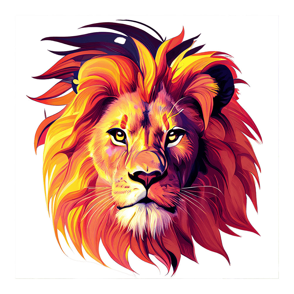 Big Head Animal Lion - Full Round Drill Diamond Painting 30*30CM