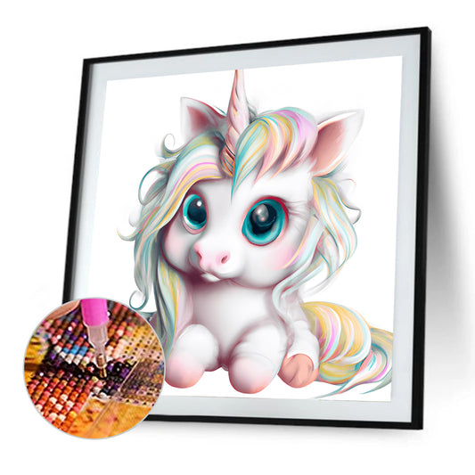 Big Head Animal Unicorn - Full Round Drill Diamond Painting 30*30CM