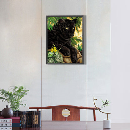 Black Panther - Full Round Drill Diamond Painting 30*40CM