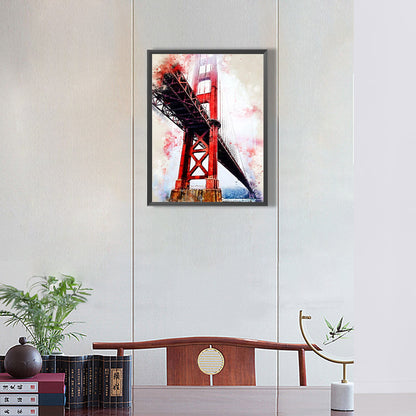 Ink Style Places Of Interest - Full Round Drill Diamond Painting 30*40CM