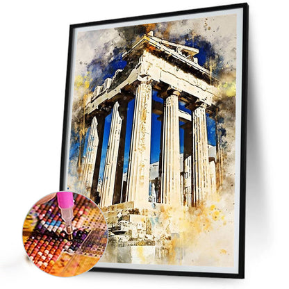 Ink Style Places Of Interest - Full Round Drill Diamond Painting 30*40CM
