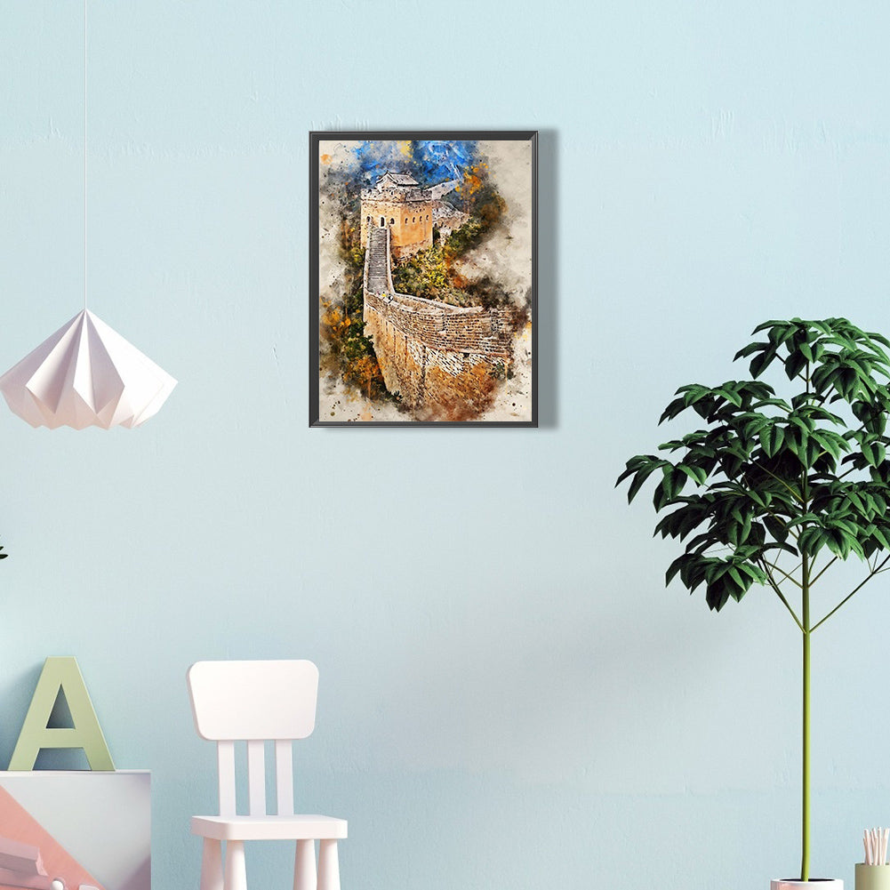 Ink Style Places Of Interest - Full Round Drill Diamond Painting 30*40CM