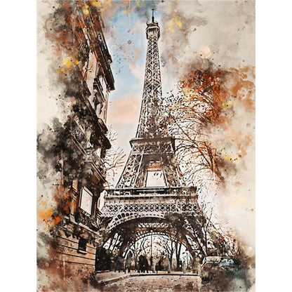Ink Style Places Of Interest - Full Round Drill Diamond Painting 30*40CM
