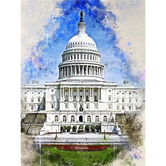 Ink Style Places Of Interest - Full Round Drill Diamond Painting 30*40CM