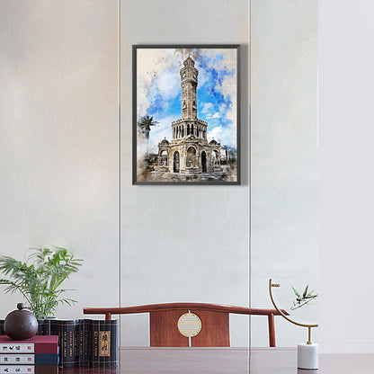 Ink Style Places Of Interest - Full Round Drill Diamond Painting 30*40CM